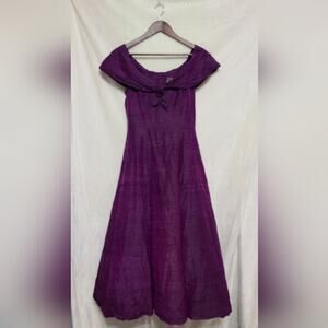 Vintage Monsoon Twilight Purple Silk Dress Size 10
